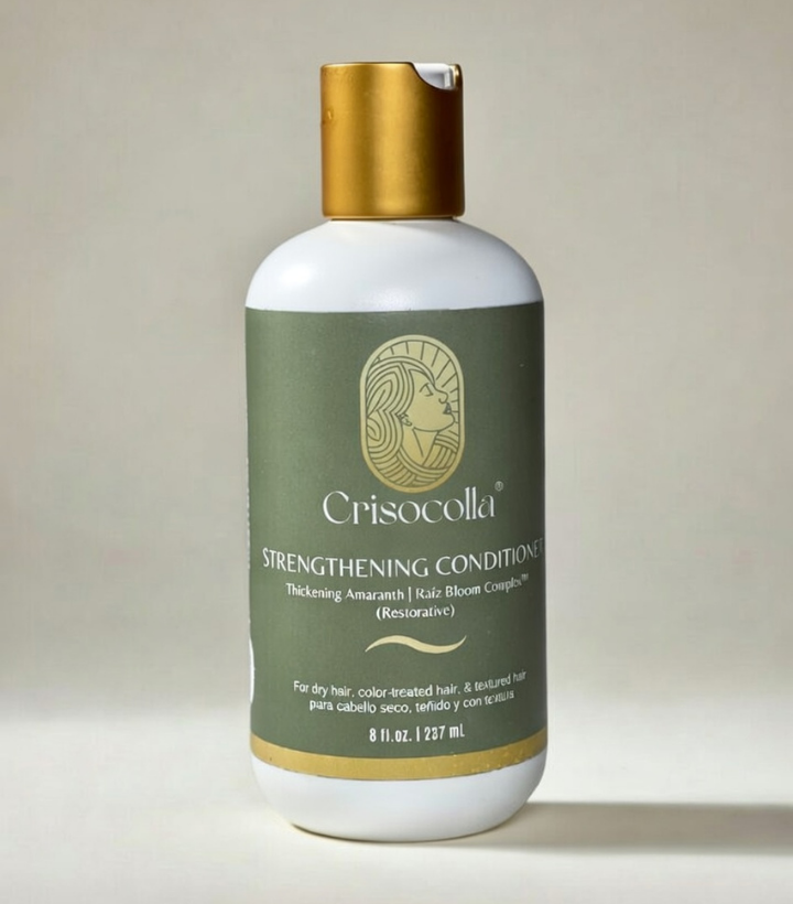 Crisocolla Strengthening Conditioner bottle on a light background