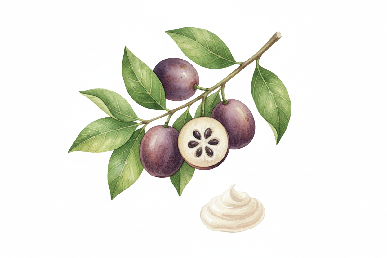 watercolor botanical illustration of kokum butter with white background. no text